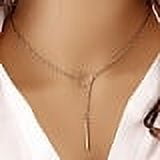 Alloy Ring & Stick Lariat Necklaces 26.97 inch(68.5cm) for Women Platinum