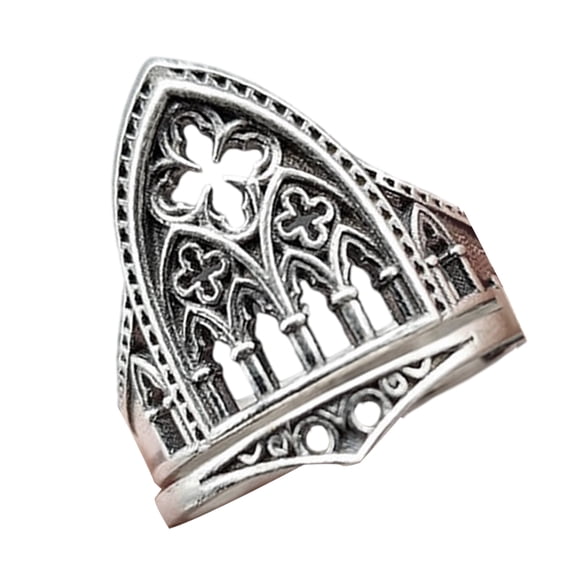 Alloy Rings With Vintage Crosses Design Unique Crosses Pattern Rings Made From Sturdy Alloy For A Distinctive Look