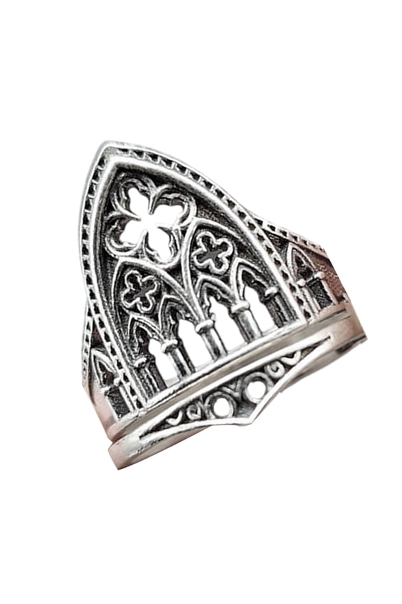 Alloy Rings With Vintage Crosses Design Unique Crosses Pattern Rings Made From Sturdy Alloy For A Distinctive Look