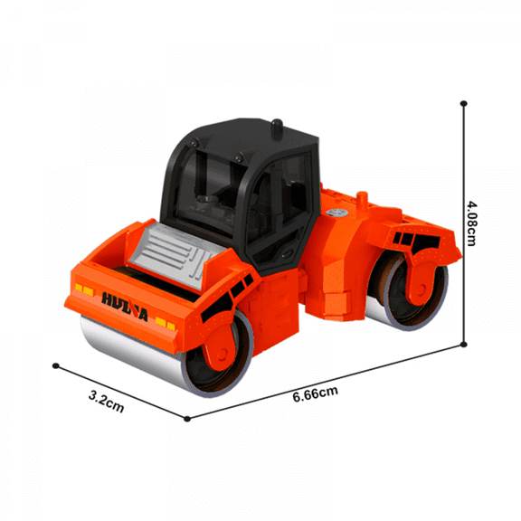 Alloy Road Roller Truck Toys 1:80 Construction Vehicle Engineering Car Model for Kids Birthday Gifts-Orange