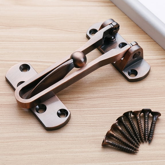 Alloy Rocker Bar Door Lock - Door Security Guard for Front Doors - Home Safety Lock with Screws - Hotel Room Privacy - Heavy Duty Door Stopper Lock for House Apartment or Office Door,1pc