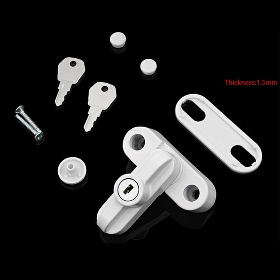 Alloy Safety Locks Upvc Door Sash Jammer Security Restrictor Lock With Key White Smile Home