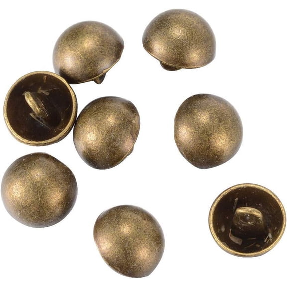 Alloy Shank Buttons 1-Hole Dome/Half Round Tibetan Style Antique Bronze 12.5x10mm Hole: 1.5mm