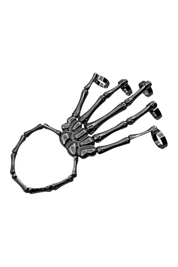 Alloy Skull & Bone Bracelet, Adjustable Chain Design, 17.2*5 cm, Fashion Accessory