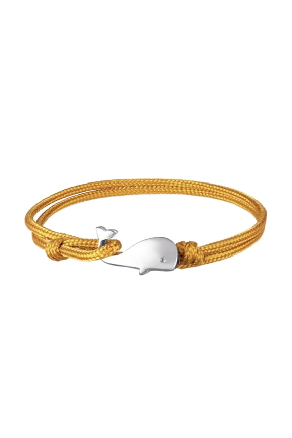Alloy Small Whales Design Paracord Bracelet,Multi Turn Adjustable Jewelry for Lovers,Great for Beach and Water Sports,Lightweight and Stylish Cotton Rope Craft
