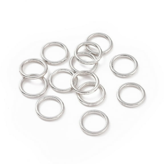 Alloy Soldered Closed Jump Rings Round Platinum 10x1.2mm 16 Gauge Inner Diameter: 7.2mm