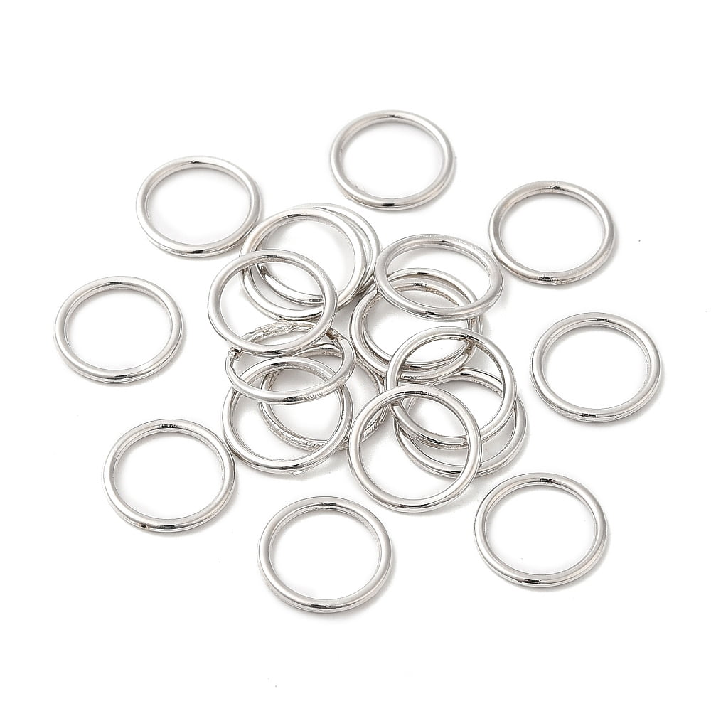 Alloy Soldered Closed Jump Rings Round Platinum 12x1.2mm 16 Gauge Inner Diameter: 9.3mm