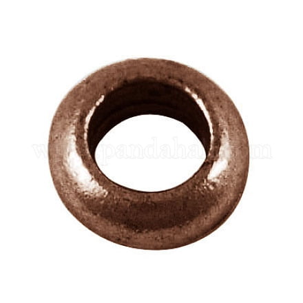 Alloy Spacer Rondelle Cadmium Free & Nickel Free & Lead Free Red Copper 7x3mm Hole: 4mm
