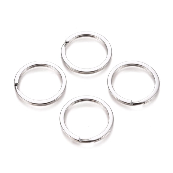 Alloy Split Key Rings Keychain Clasp Findings Chromium Plated 25x2mm Inner Diameter: 20mm