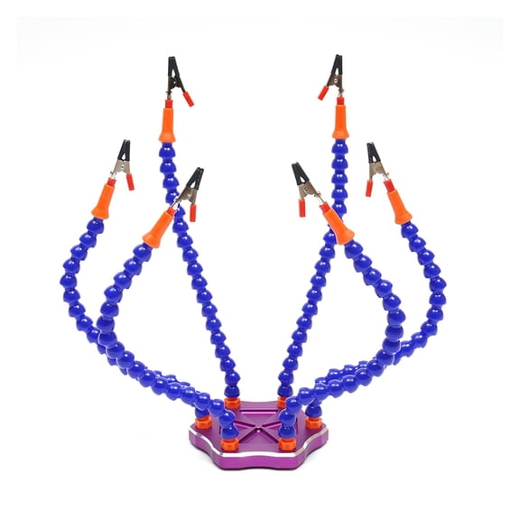 Alloy Stand Helping Clamp Hands Soldering Third Hand PCB Vise Clip Holder Tool Alloy 6 Flexible Arms For Welding Platform