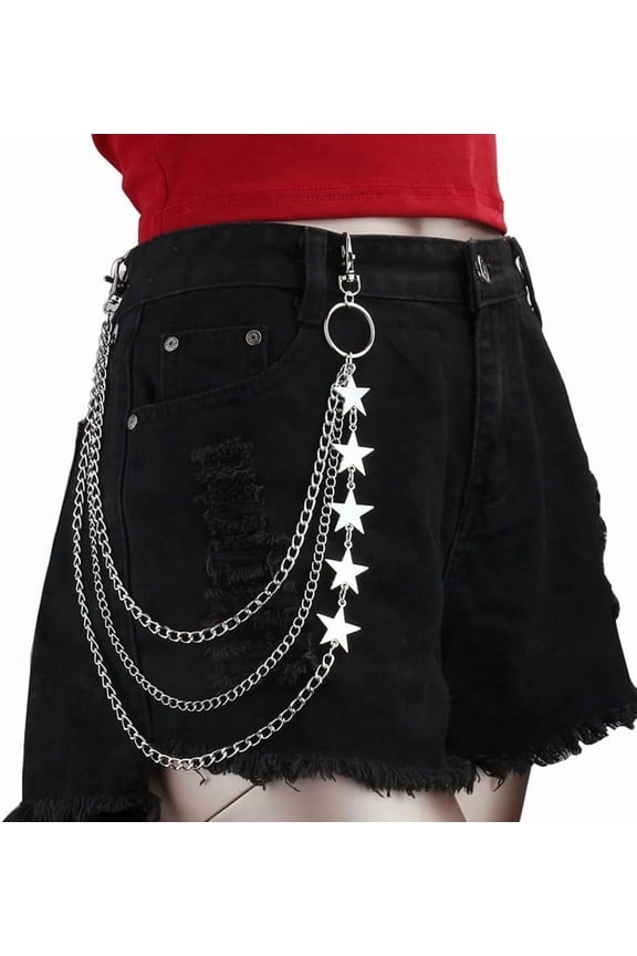 Alloy Star 3 Layered Chain Belts for Trousers Pants Women Platinum 492mm Making DIY