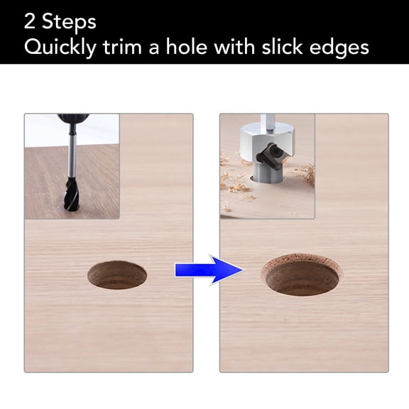 Alloy Steel 3/4 Inch/19mm Workbench Dog Hole Chamfer Reamer with Polished Finish and 0.35 Inch Hex Shank