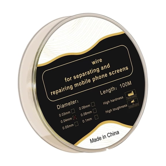 Alloy Steel Cutting Wire for LCD Screen Separation, 0.03-0.08mm 5-Size , Display