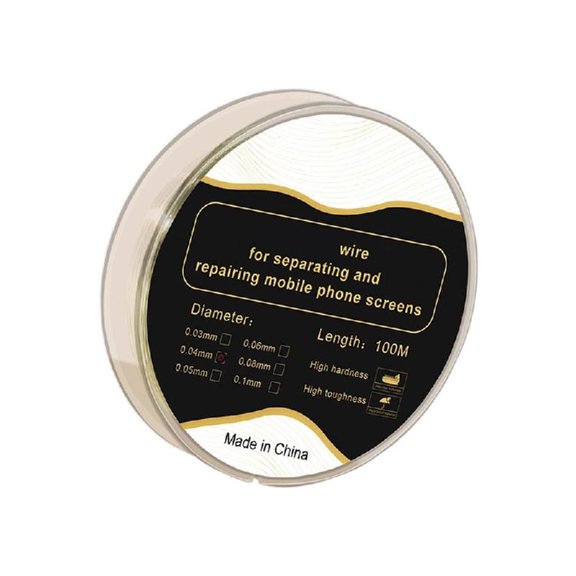 Alloy Steel Cutting Wire for LCD Screen Separation, 0.03-0.08mm 5-Size Options, Display