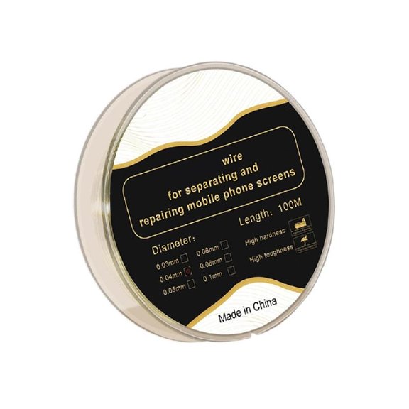 Alloy Steel Cutting Wire for LCD Screen Separation, 0.03-0.08mm 5-Size Options, Display