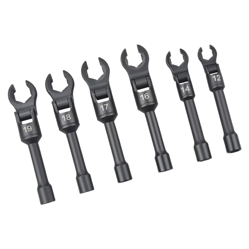 Alloy Steel Swivels Head Open End Wrench Kit 6pc 12mm To 19mm For Tight ...