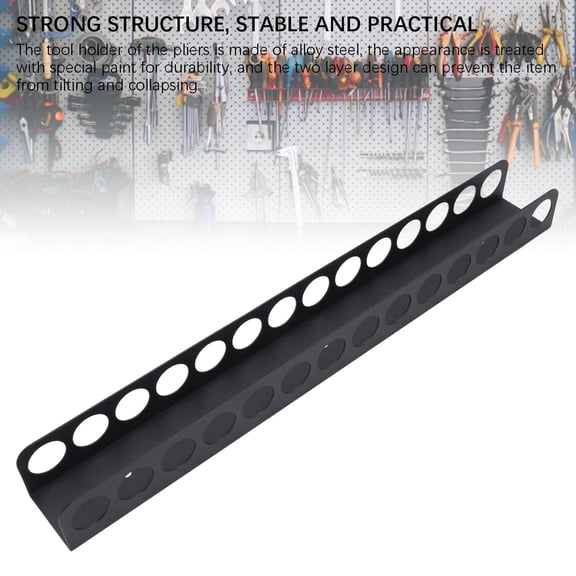 Alloy Steel Wall Mount Tool Organizer Rack with Holes for Screwdrivers and Pliers - Garage Workshop Storage Solution metal Garages Homes Workshops Sheds