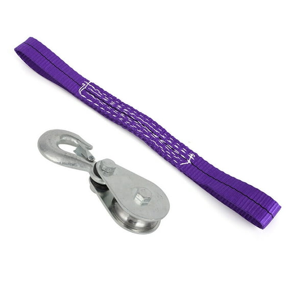 Alloy Steel Winch Pulley Kit with Heavy-Duty Strap - Corrosion-Resistant Pulley Hook for Snow Plows/Off-Road Recovery/Towing Equipment (Replacement Parts)