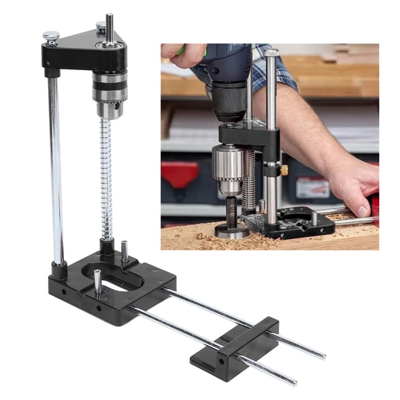 Alloy Steel Woodworking Punch Hole Locator Jig Kit with 3 Positioner Boards, Drill Clamp, Rods & Hardware for Cabinet Door & Wardrobe Assembly