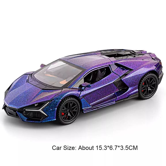 Alloy Supercar Model, 1:32 Scale Pull Back Toy Car with Light & Sound, Openable Doors & Hood, Multiple Colors