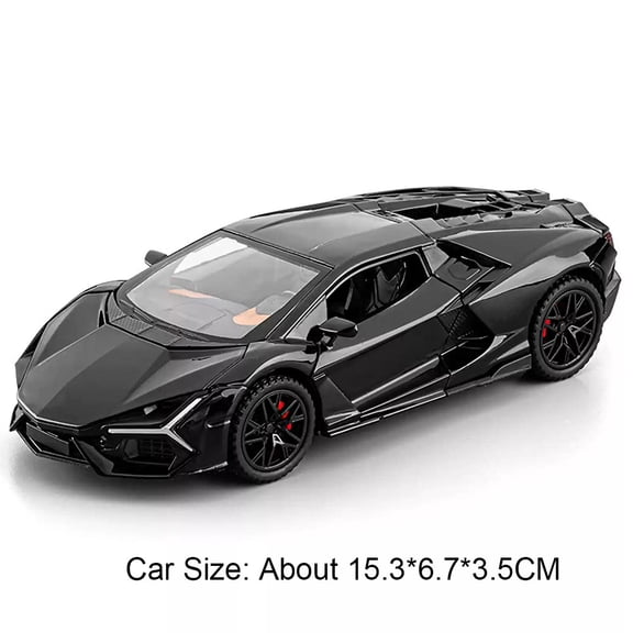 Alloy Supercar Model, 1:32 Scale Pull Back Toy Car with Light & Sound, Openable Doors & Hood, Multiple Colors