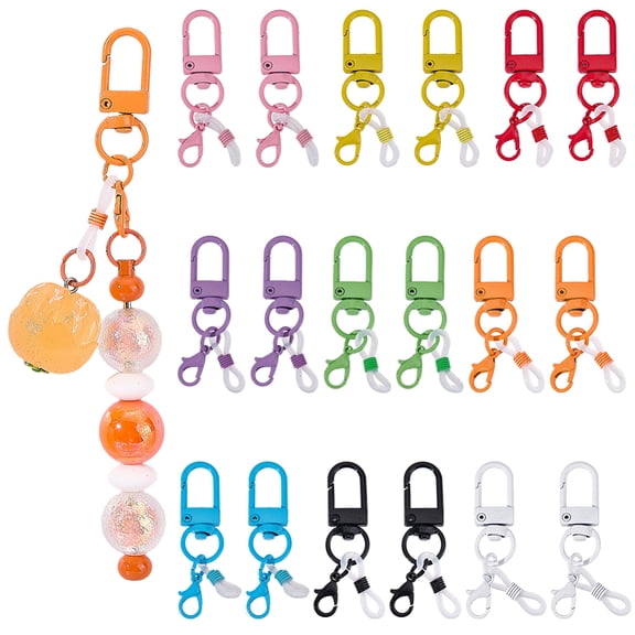 Alloy Swivel Clasps Lanyard Snap Hook for Lanyard Key Rings Crafting Supplies with Silicone Eye Glass Holders Mixed Color 50mm