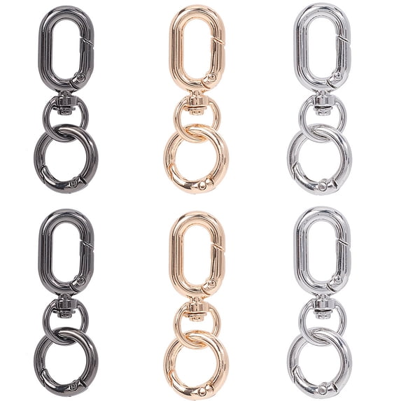 Alloy Swivel Clasps Oval with Spring Gate Ring Mixed Color 38x15.5x6 ...