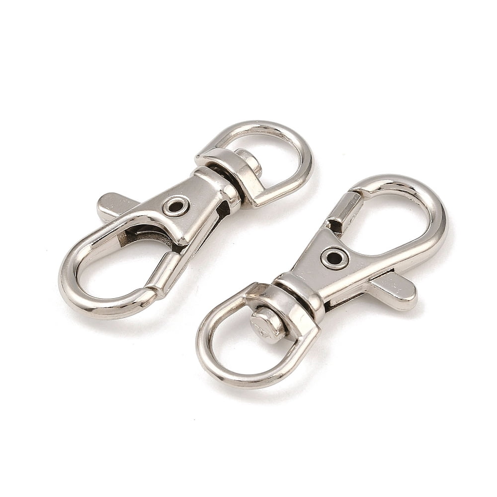 Alloy Swivel Lobster Claw Clasps Swivel Snap Hook Fine Jewelry Findings Cadmium Free & Lead Free Platinum Color Size: about 39mm long 17mm wide