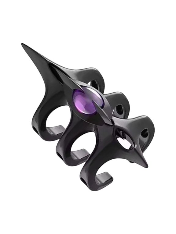 Alloy Three Layer Spikes Open Rings With Star Designs For Styles, Adjustable Size