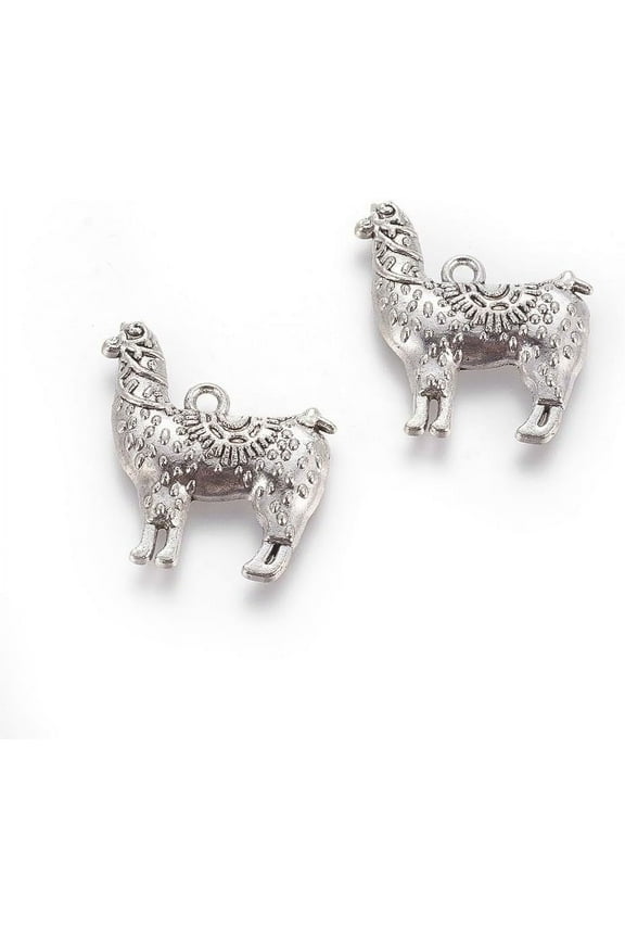 Alloy Tibetan style Zinc Alloy Pendants Llama/Alpaca Antique Silver 25x22x3mm Hole: 1mm