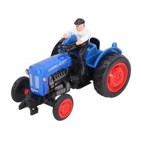 Alloy Tractor Model Farm Machinery Simulation Boys Agricultural Toy Car Vehicle Sturdy Engineering Farmer Mini Working Machines for Children (Blue)