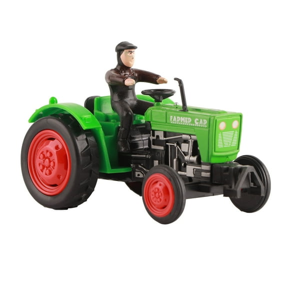 Alloy Tractor Model Farm Machinery Simulation Boys Agricultural Toy Car Vehicle Sturdy Engineering Farmer Mini Working Machines for Children (Green)
