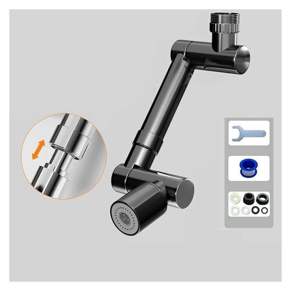 Alloy Universal 1440°Rotation Faucet Aerator Retracta Robotic Arm Swivel Faucet Extension Kitchen Accessory Faucet Extender ,Bar Laundry RV Farmhouse