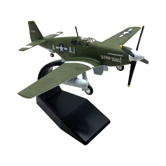 Alloy WW2 P-51B Mustang Fighter Attack Plane Model 1/72 Scale Military Aircraft Display Model with Stand