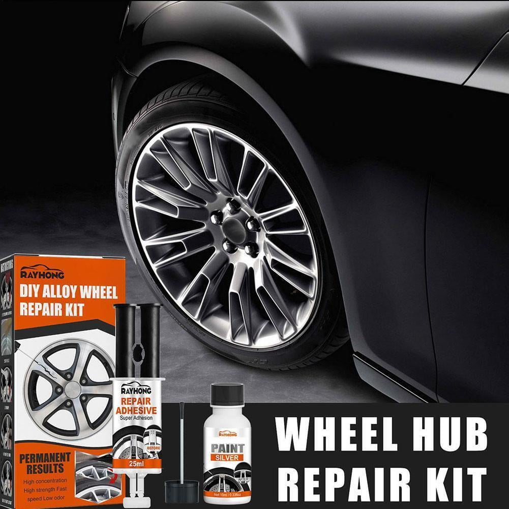 Alloy Wheel Repair Agent Kit Rim Car Scratch Removal Dent Kerb Rash Remove 25ml+10ml