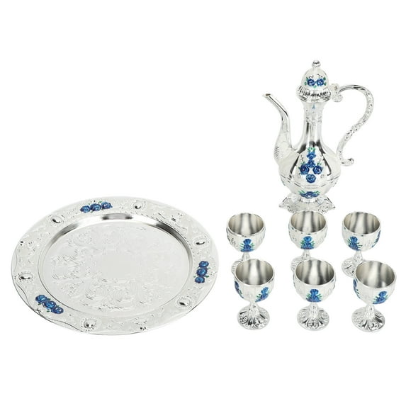 Alloy Wine Glass Pot Set Rustproof Decorative Retro Metal Wine Glasses Pot Set For Home Party Wedding