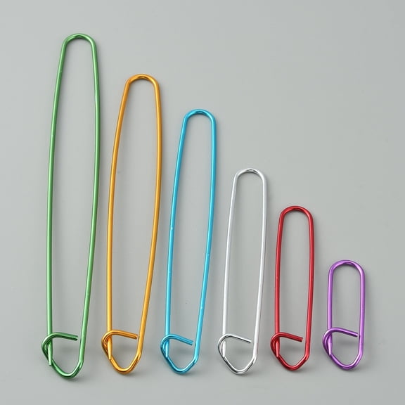Alloy Yarn Stitch Holders for Knitting Notions Crochet Tools Mixed color 60~200x18~20x9~12mm 6pcs/set