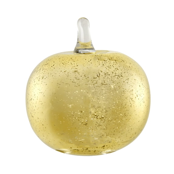 Alloya Apple Decorative Accent Metal Tabletop Sculpture Nature Figure - Gold