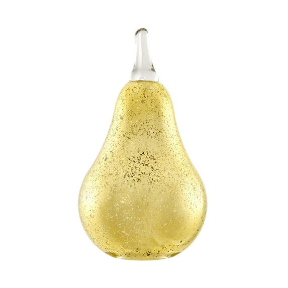 Alloya Pear Decorative Accent Metal Tabletop Sculpture Nature Figure - Gold