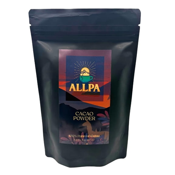 Allpa Peruvian Cacao Powder GGA1 8 oz, Premium Cacao Powder, All Natural Cacao, Peruvian Super Food, High Fat Cacao, Rich In Antioxidants, Essential To Any Healthy Diet