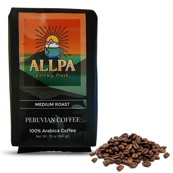 Allpa Peruvian Coffee 12oz | Whole Bean Coffee | Medium Roast | Single Origin Coffee