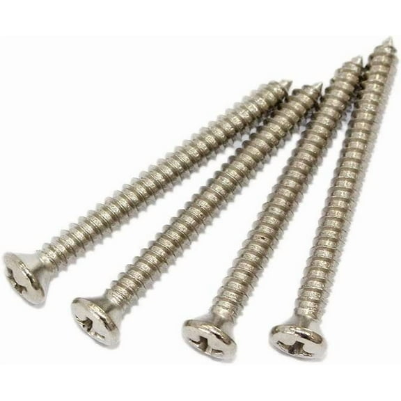 Allparts GS-0005 Neckplate Screws, Nickel, Pack of 4