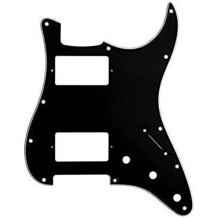 Allparts PG-9595 2 Humbucker Pickguard for Stratocaster, Black 3-ply .090