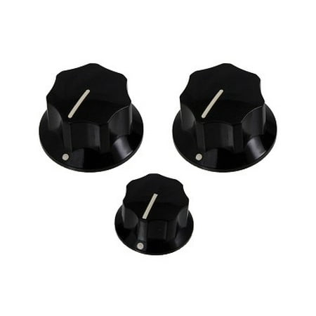 Allparts PK-0174 Set of 3 Knobs for Jazz Bass®, Black