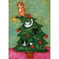 thumbnail image 1 of Allport Editions Cats in Evergreen Tree: Tascha Parkinson Christmas Card (1 card/1 envelope), 1 of 2