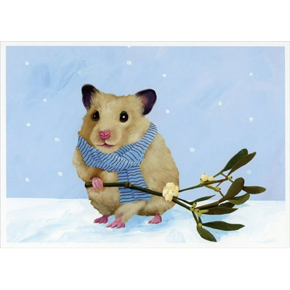Allport Editions Hamster Holding Olive Branch Box of 12 Christmas Cards