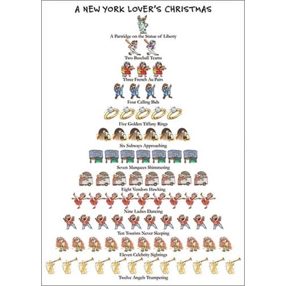 Allport Editions New York Lover's - 12 Days of Christmas Box of 15 Christmas Cards