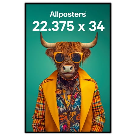 Allposters Poster Frame in Black, fits 22.375" x 34" Posters and Wall Art in Your Room