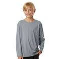 thumbnail image 1 of Allpro Youth Pro-Lock Performance Long Sleeve T-Shirt 100% Polyester Moisture Wicking Tee (Heather-Steel, S), 1 of 7