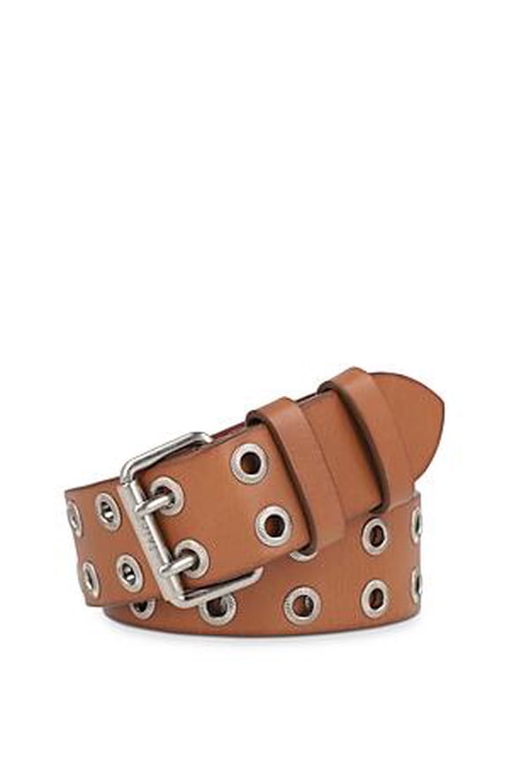 Women's Tan Eyelet Leather Belt M/L